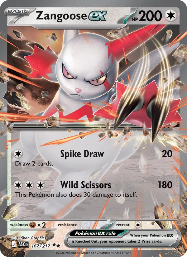 Zangoose ex (Ascended Heroes #167/217)