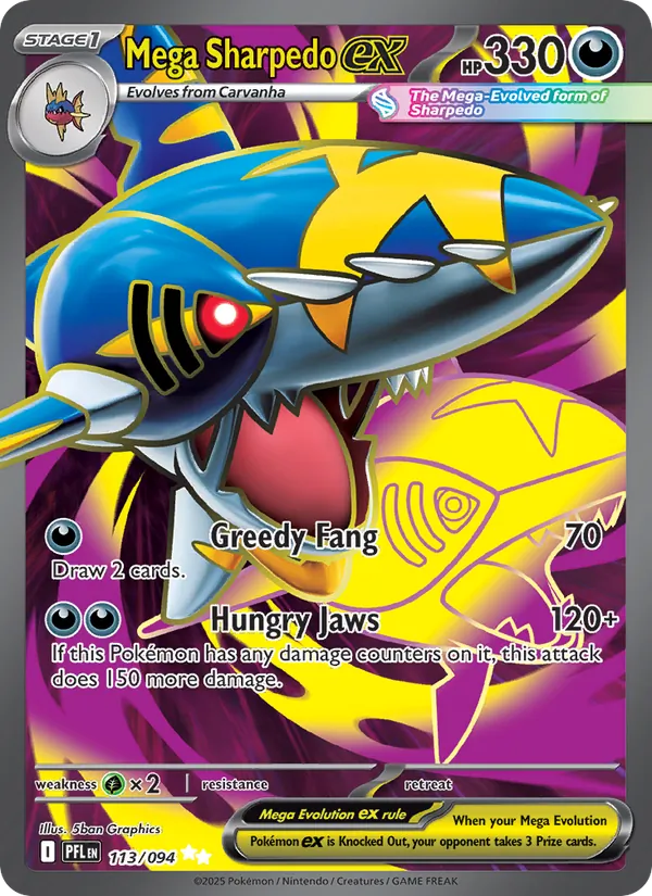 Mega Sharpedo ex (Phantasmal Flames #113/94)