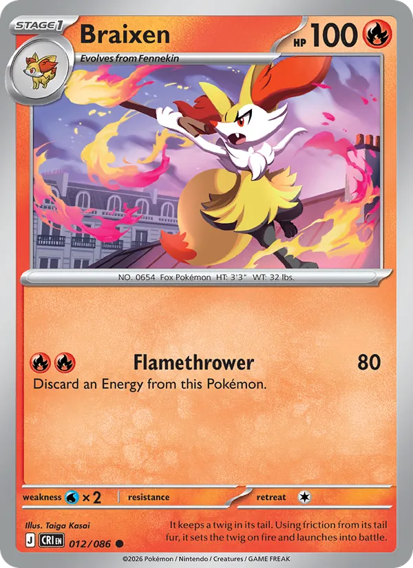 Braixen (Chaos Rising #012/86)