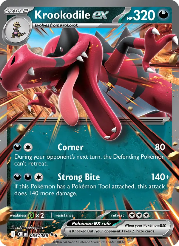 Krookodile ex (Chaos Rising #055/86)