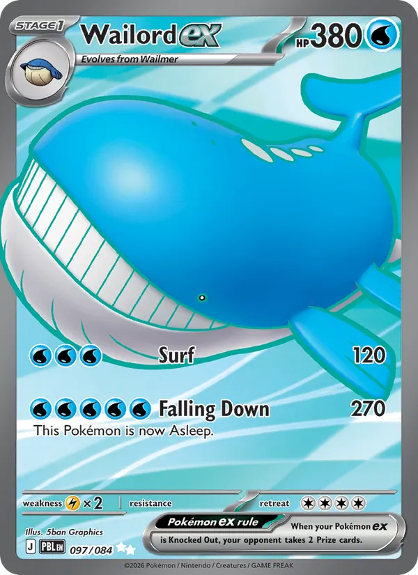 Wailord ex (Pitch Black #097/84)