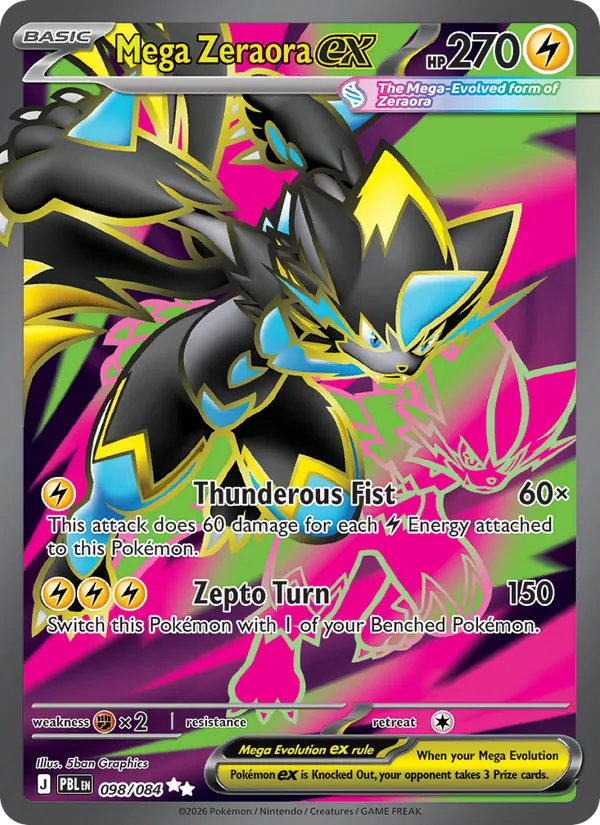 Mega Zeraora ex (Pitch Black #098/84)