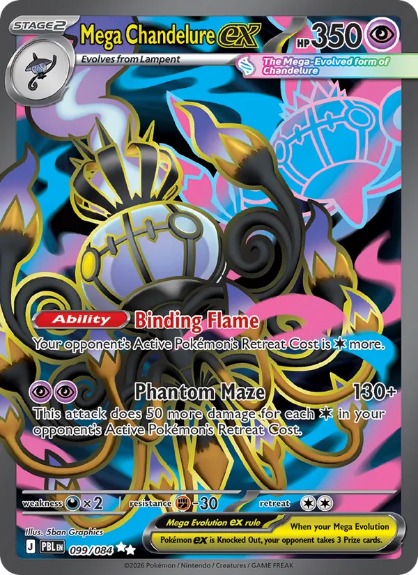 Mega Chandelure ex (Pitch Black #099/84)