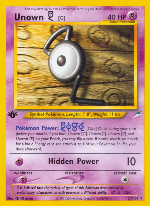 Unown [G] (Neo Destiny #27/105)