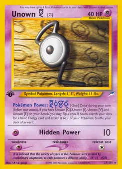 Unown [G] (Neo Destiny #27/105)