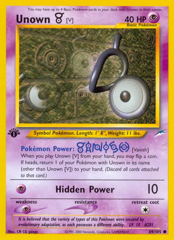 Unown [V] (Neo Destiny #89/105)
