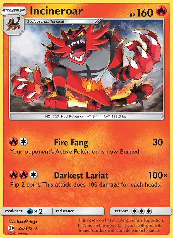 Incineroar (Sun & Moon #26/149)