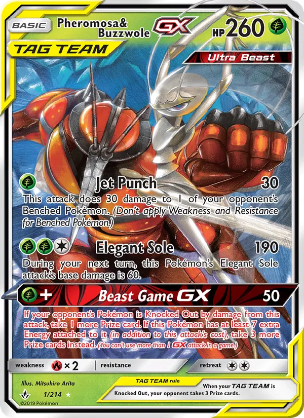 Pheromosa & Buzzwole GX (Unbroken Bonds #1/214)