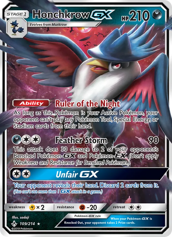 Honchkrow GX (Unbroken Bonds #109/214)