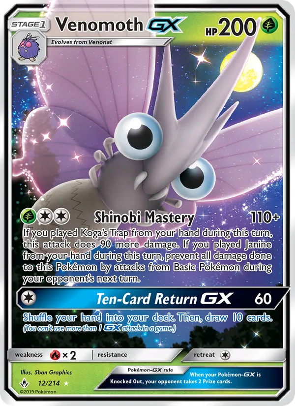Venomoth GX (Unbroken Bonds #12/214)
