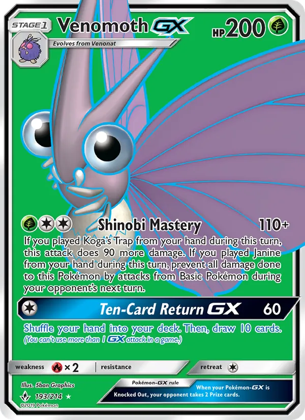 Venomoth GX (Unbroken Bonds #193/214)