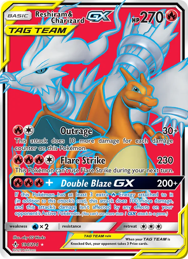 Reshiram & Charizard GX (Unbroken Bonds #194/214)