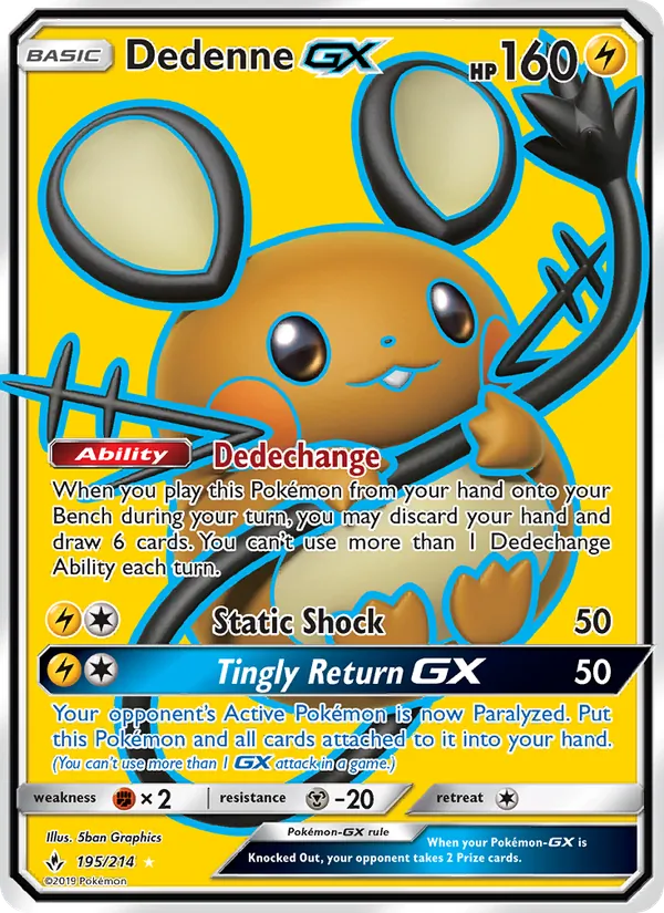 Dedenne GX (Unbroken Bonds #195/214)