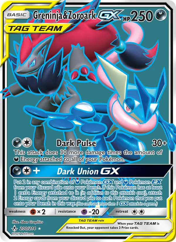 Greninja & Zoroark GX (Unbroken Bonds #200/214)