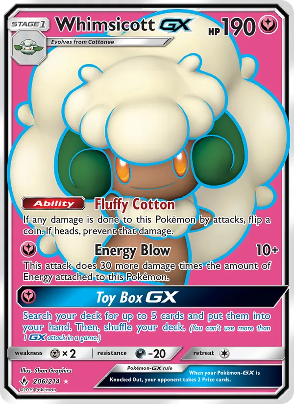 Whimsicott GX (Unbroken Bonds #206/214)
