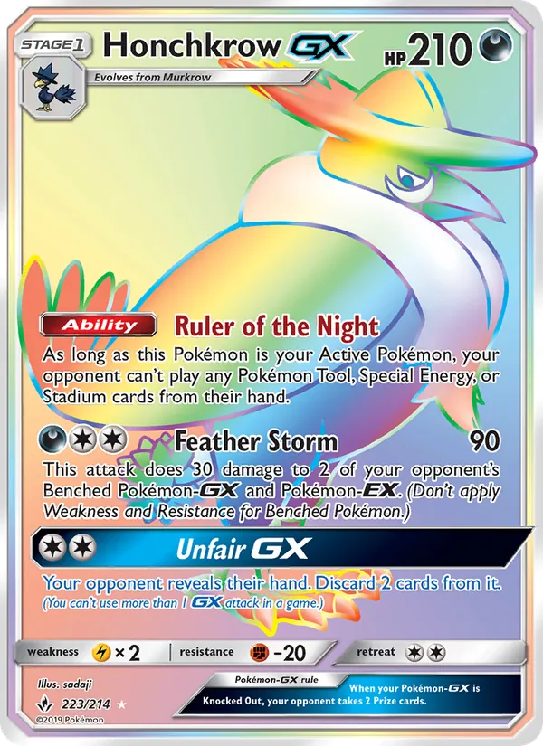 Honchkrow GX (Unbroken Bonds #223/214)