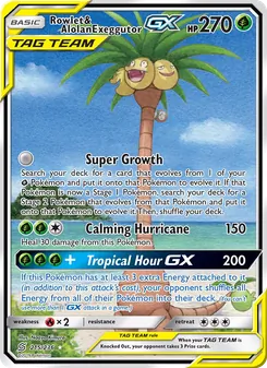 Rowlet & Alolan Exeggutor GX (Unified Minds #215/236)