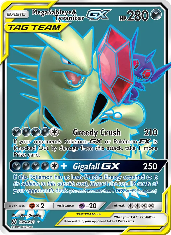 Mega Sableye & Tyranitar GX (Unified Minds #225/236)