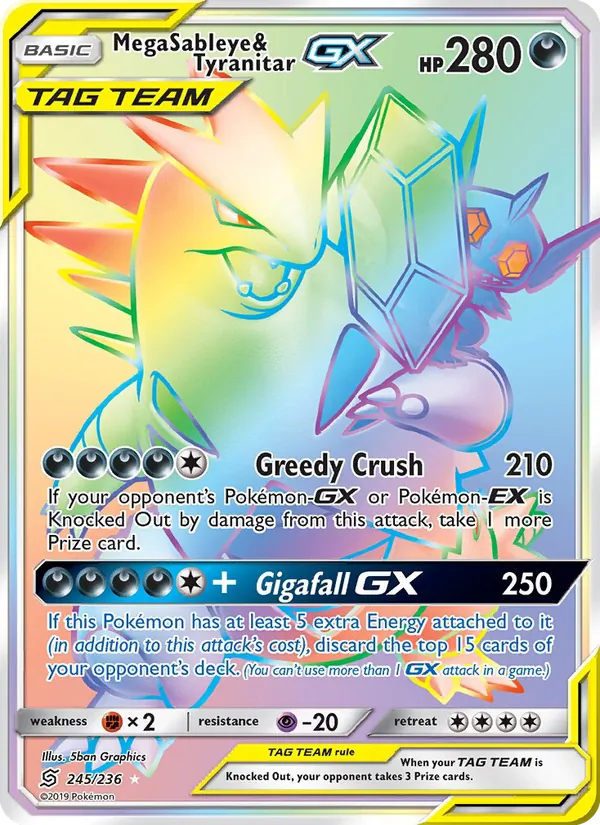 Mega Sableye & Tyranitar GX (Unified Minds #245/236)