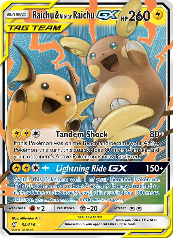 Raichu & Alolan Raichu GX (Unified Minds #54/236)