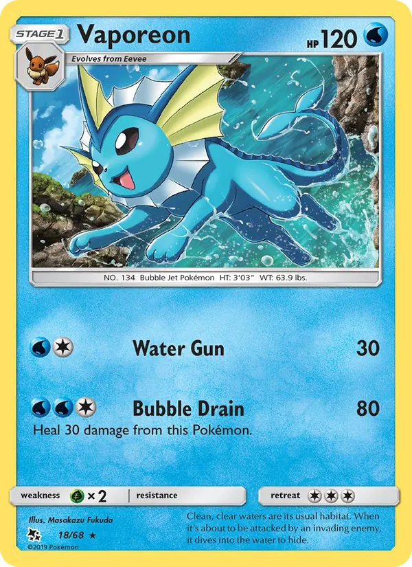 Vaporeon (Hidden Fates #18/68)