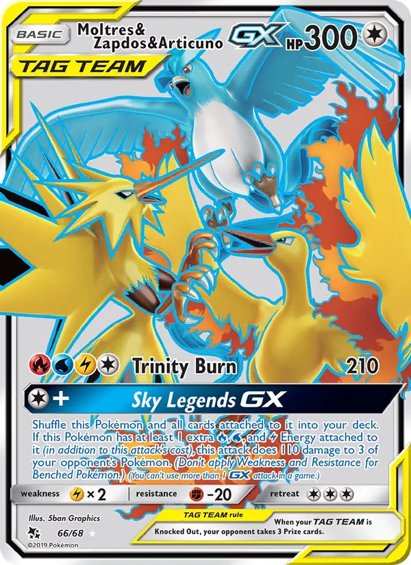 Moltres & Zapdos & Articuno GX (Destino Sfuggente #66/68)