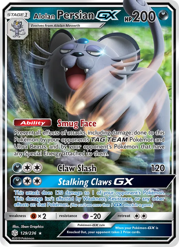 Alolan Persian GX (Cosmic Eclipse #129/236)