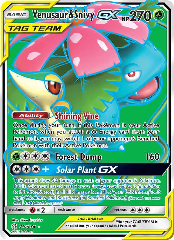 Venusaur & Snivy GX (Cosmic Eclipse #210/236)