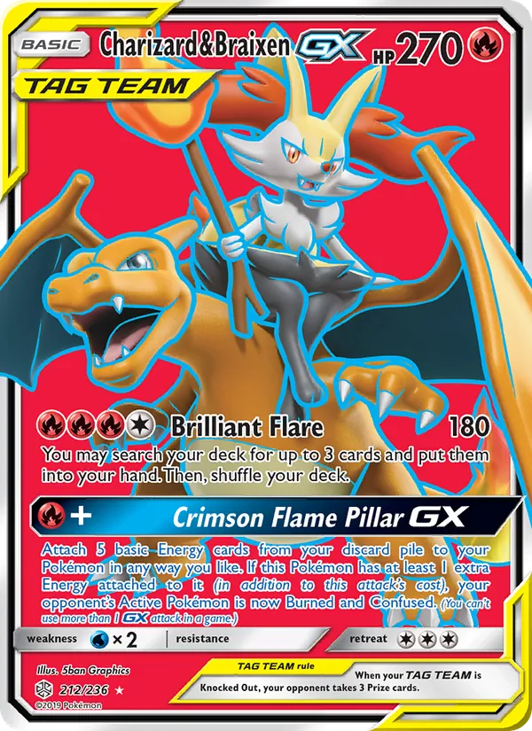 Charizard & Braixen GX (Cosmic Eclipse #212/236)