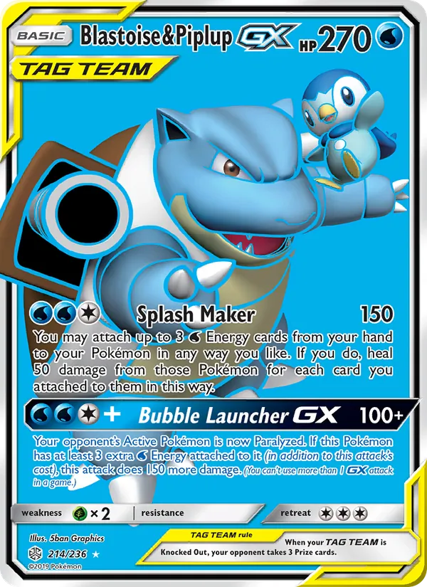 Blastoise & Piplup GX (Cosmic Eclipse #214/236)