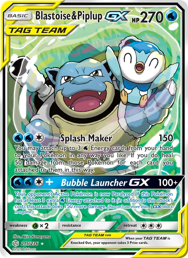 Blastoise & Piplup GX (Cosmic Eclipse #215/236)