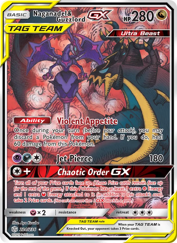Naganadel & Guzzlord GX (Cosmic Eclipse #224/236)