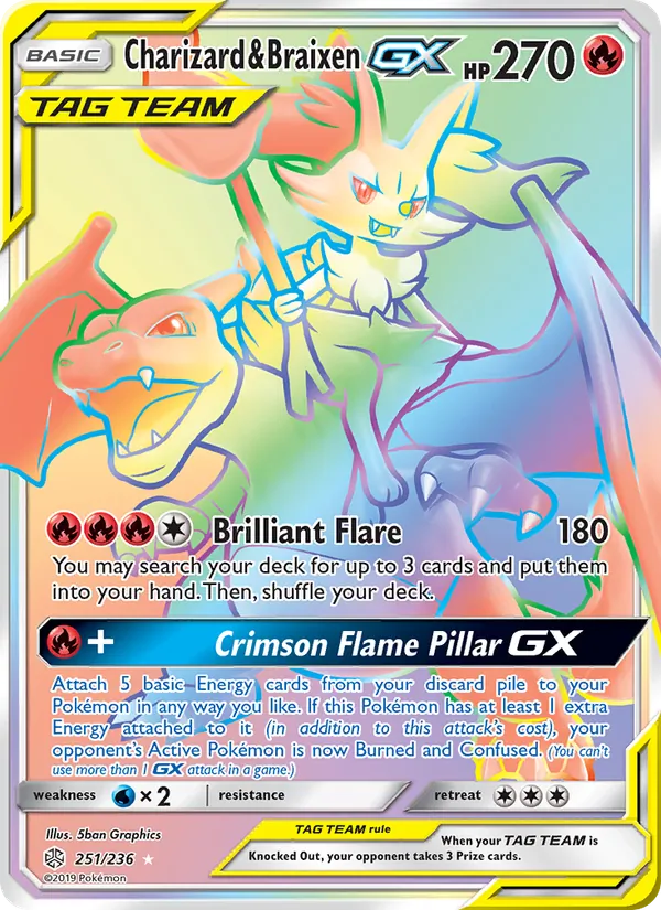 Charizard & Braixen GX (Cosmic Eclipse #251/236)