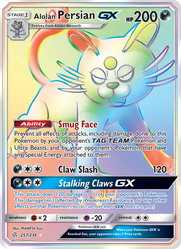 Alolan Persian GX (Cosmic Eclipse #257/236)