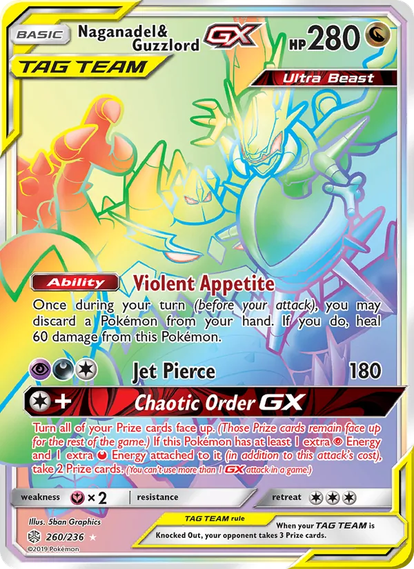 Naganadel & Guzzlord GX (Cosmic Eclipse #260/236)