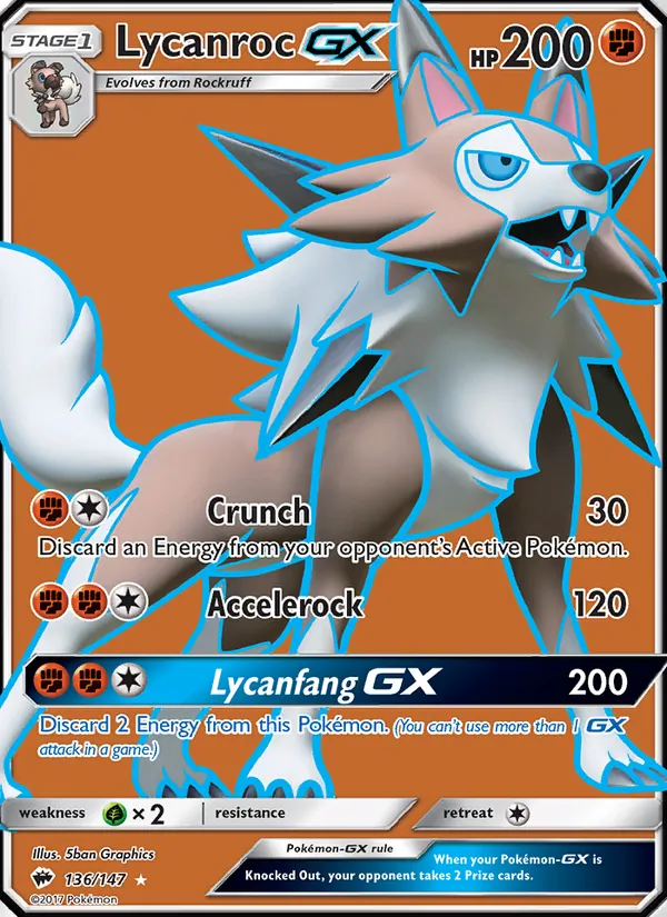 Lycanroc GX (Burning Shadows #136/147)