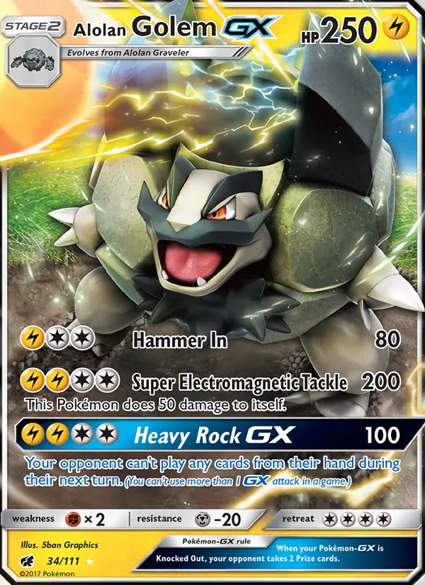 Alolan Golem GX (Crimson Invasion #34/111)