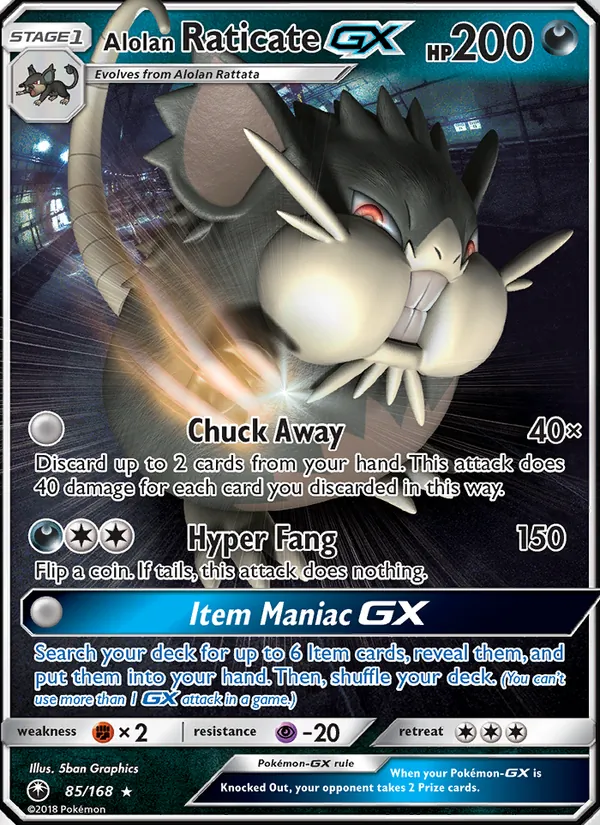 Alolan Raticate GX (Celestial Storm #85/168)