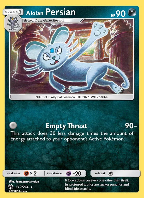 Alolan Persian (Lost Thunder #119/214)