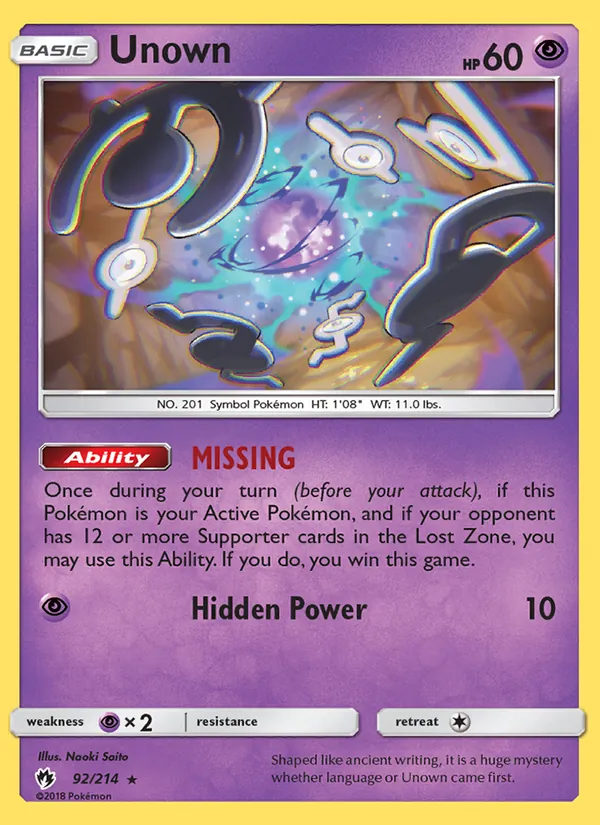 Unown (Lost Thunder #92/214)
