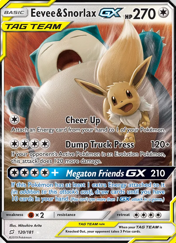 Eevee & Snorlax GX (Team Up #120/181)