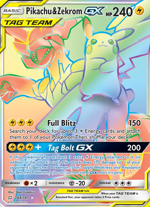 Pikachu & Zekrom GX (Team Up #184/181)