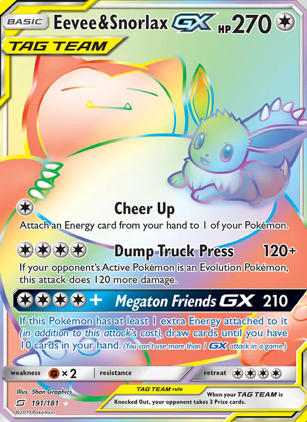 Eevee & Snorlax GX (Team Up #191/181)