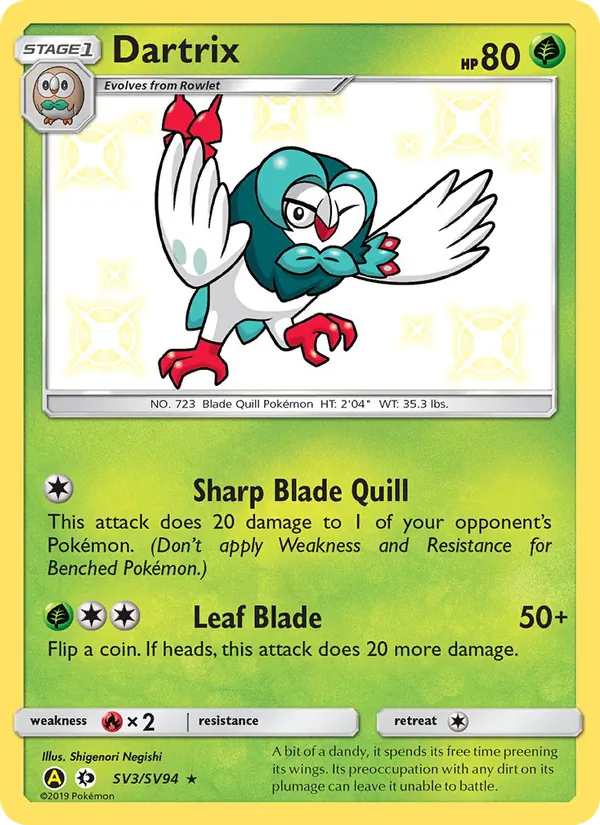Dartrix (Hidden Fates Shiny Vault #SV3/94)