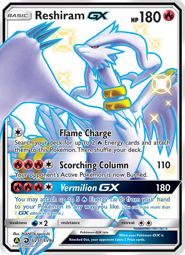 Reshiram-GX (Destinos Ocultos Tesoro Brillante #SV51/94)