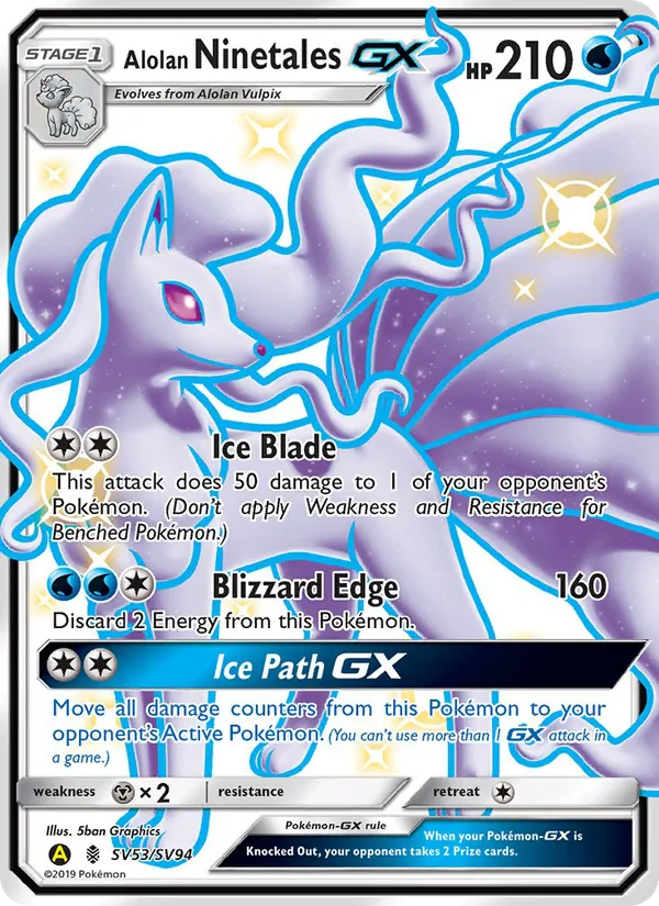 Alolan Ninetales-GX (Destino Sfuggente Tesoro Lucente #SV53/94)