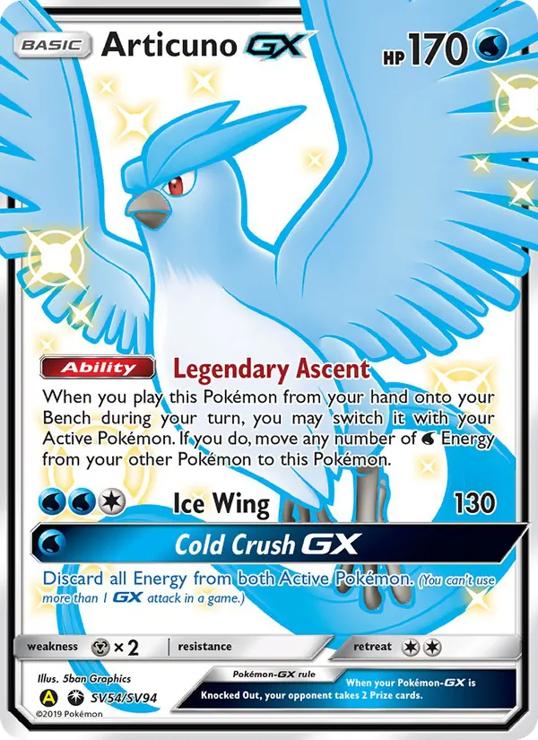 Articuno-GX (Destino Sfuggente Tesoro Lucente #SV54/94)
