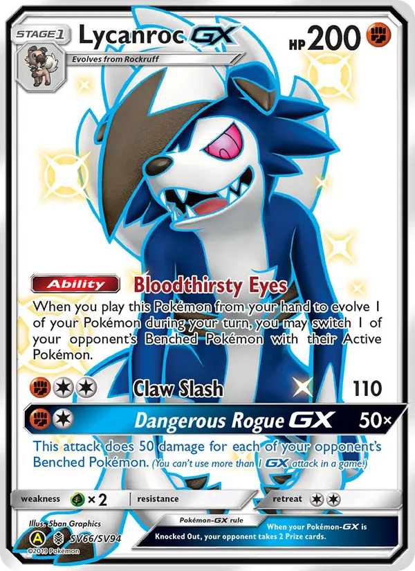 Lycanroc-GX (Destino Sfuggente Tesoro Lucente #SV66/94)