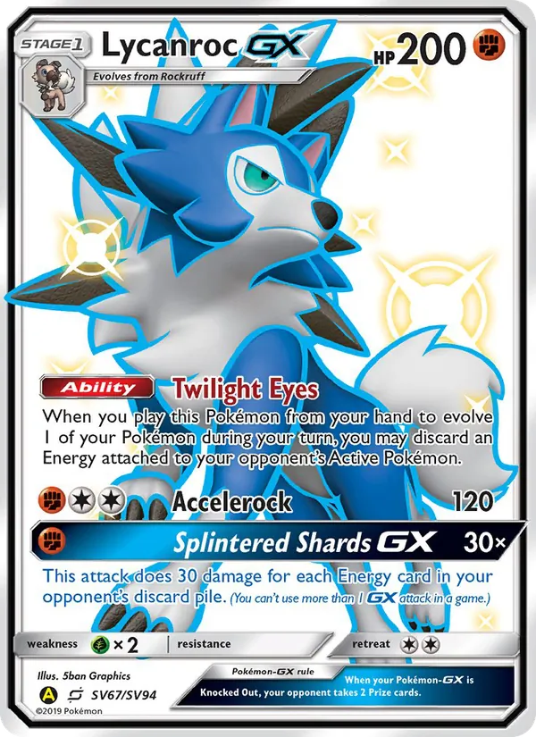 Lycanroc-GX (Destino Sfuggente Tesoro Lucente #SV67/94)
