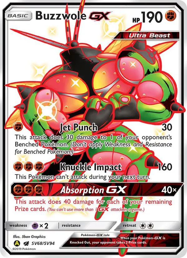 Buzzwole-GX (Destino Sfuggente Tesoro Lucente #SV68/94)